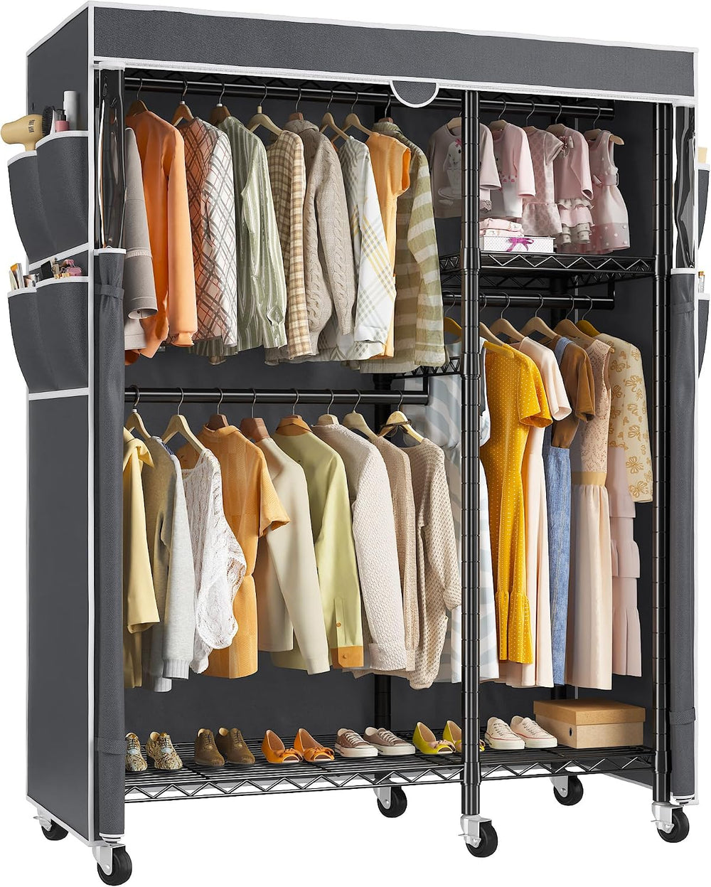 Raybee Clothes Rack with Cover, Clothing Racks