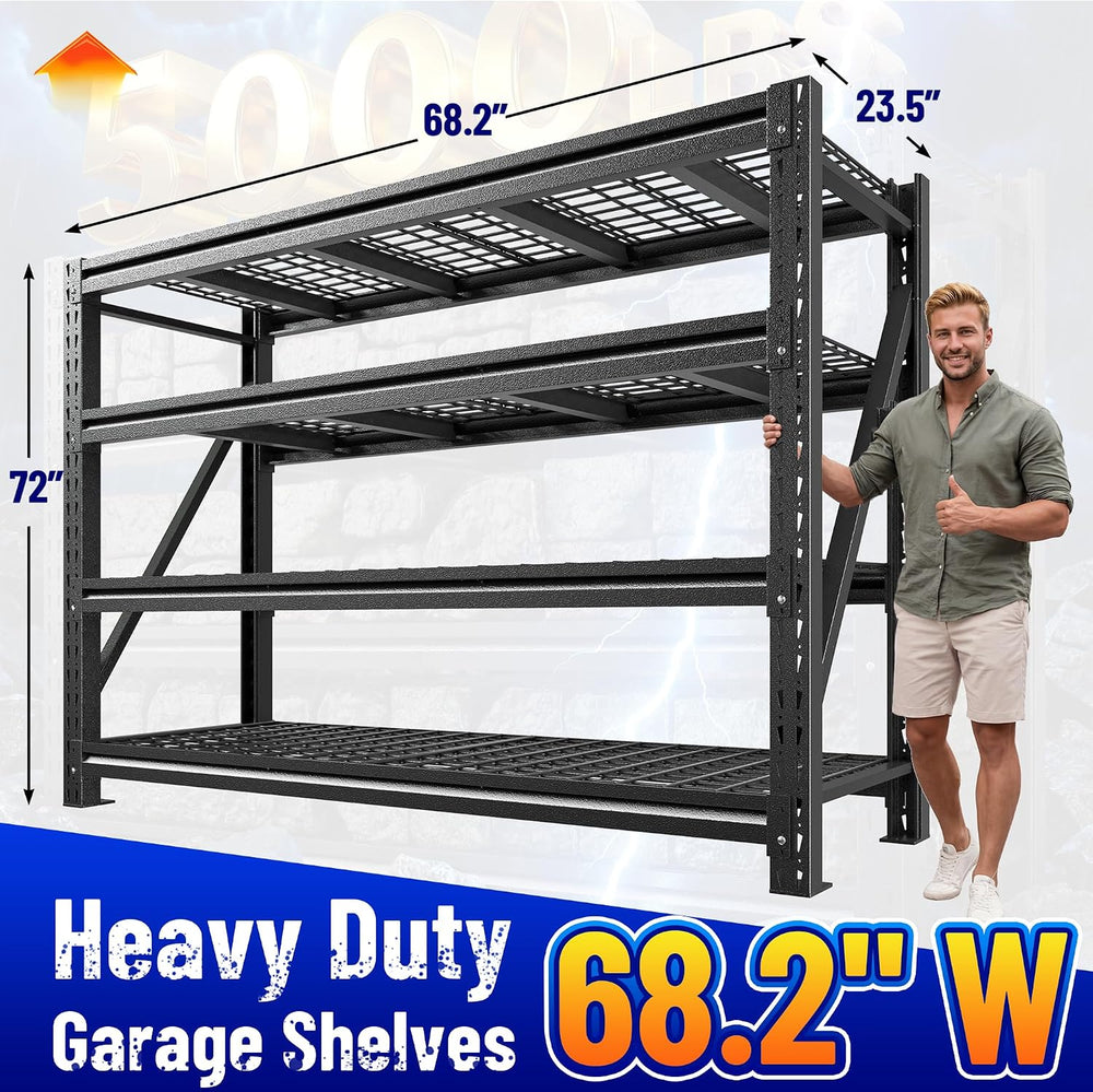 Romorgniz Garage Shelving Heavy Duty, 5020LBS Steel Rack for Garage, Shop