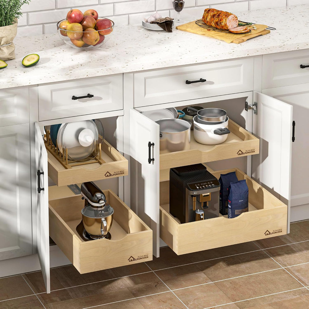 WelFurGeer Soft Close Pull Out Drawer for Kitchen Cabinets, 20" W x 21&q...