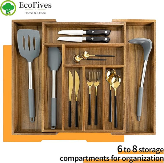 Luxury Acacia Kitchen Drawer Organizer - Image 2