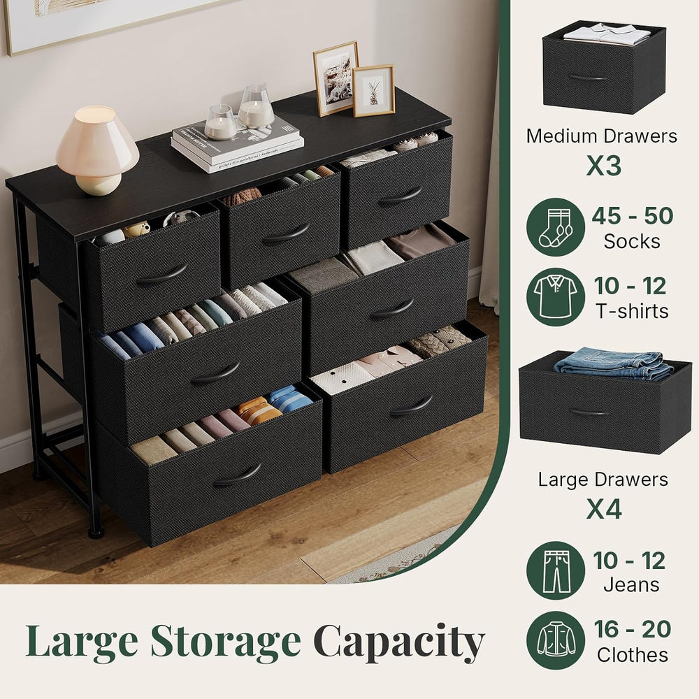 Fabric Dresser for Bedroom with 7 Drawers, Chest of Drawers