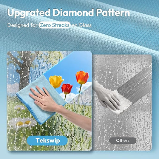 Nanoscale Microfiber Cloths 15.55”x 15.55”, Glass Window Mirror Stainless Steel - Image 2