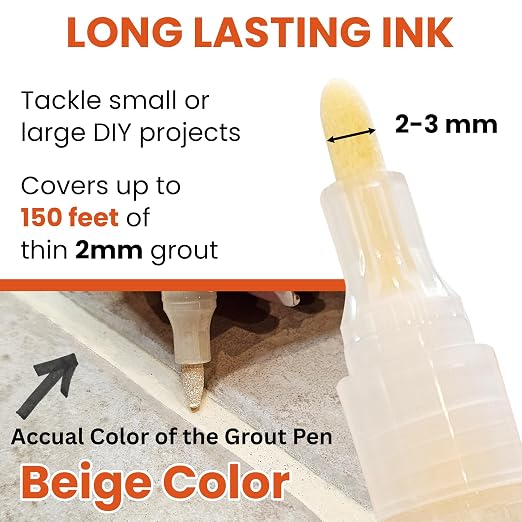 Grout Pen Light Beige – Tile Grout Colorant & Sealer Pen - Image 2