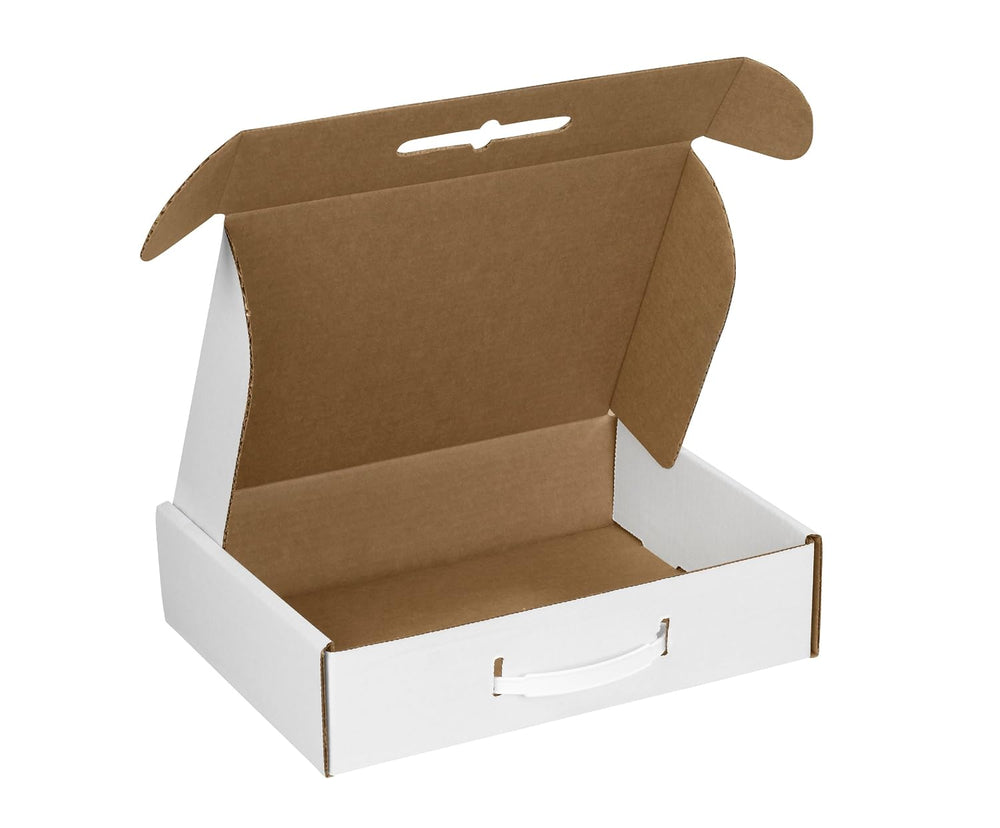 Staples Corrugated Carrying Cases, 12‑1/8” x 9‑1/4” x 3”, Oyster White Storag...