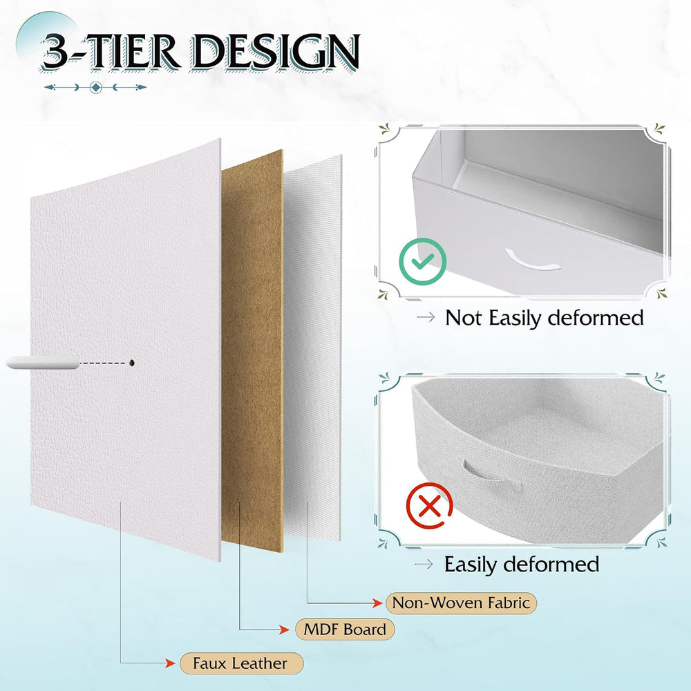 WLIVE 12 Drawer Tall White Fabric Dresser Bedroom Storage Chest