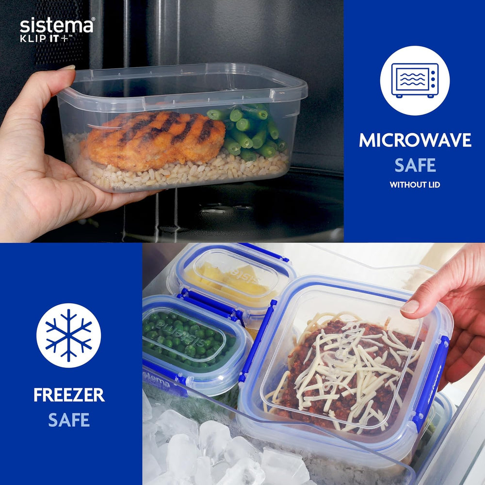 Sistema KLIP IT+ 3.35L Rectangle Food Storage Containers (3-Pack), Stackable ...