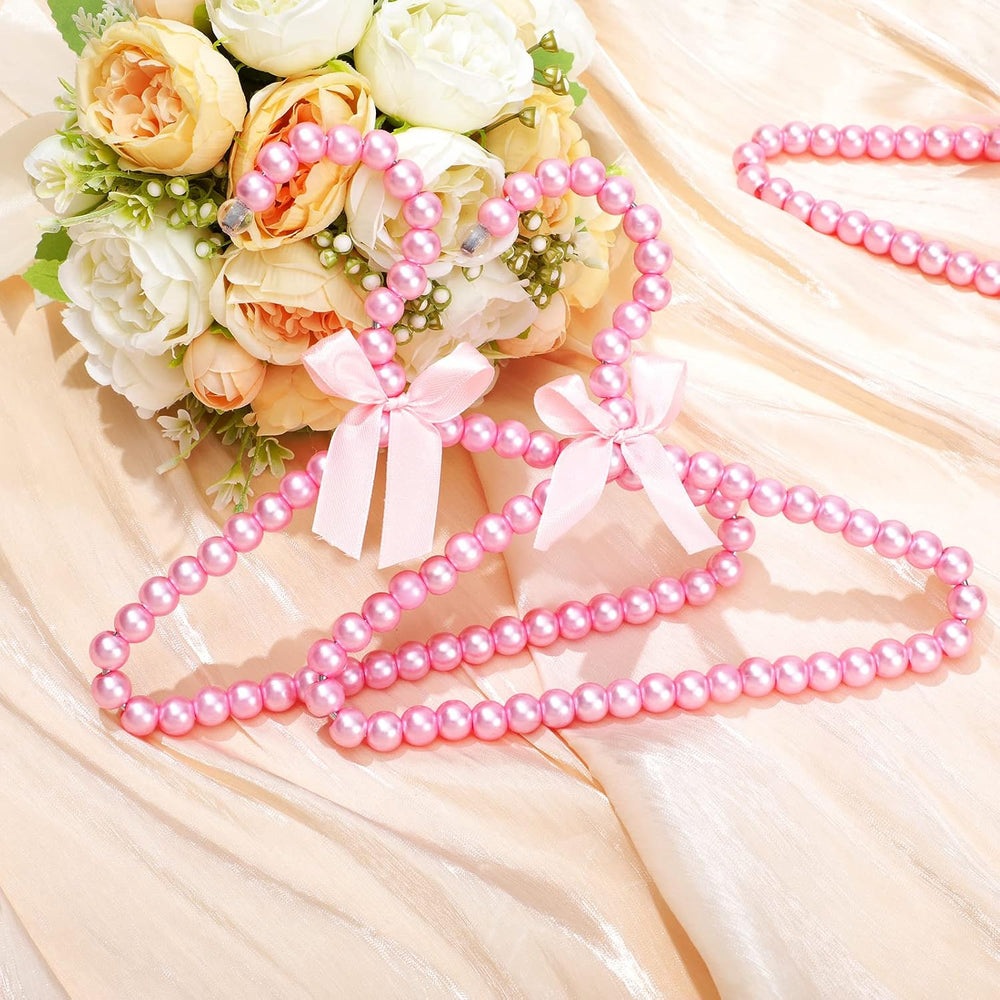 Wesiti 25 Pcs Small Pearl Hanger Mini Pearl Metal Elegant Clothes Hangers wit...
