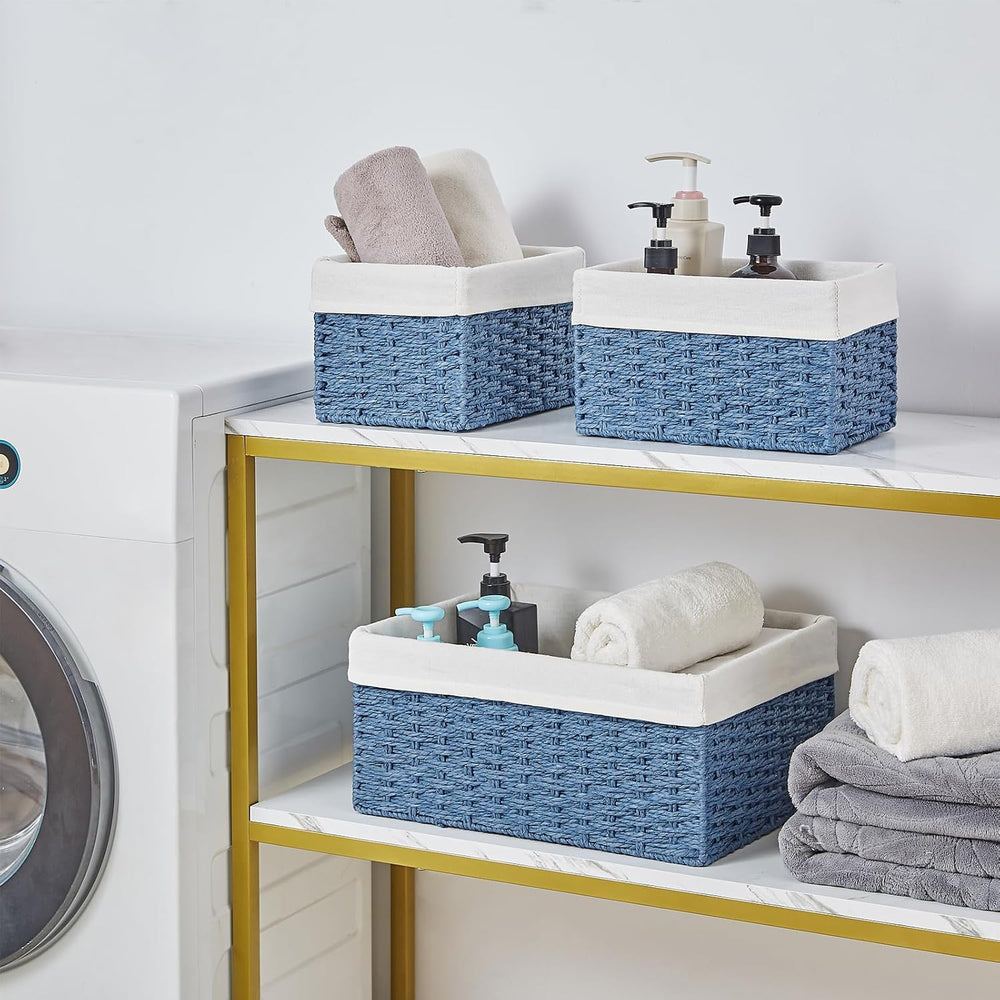 Vagusicc Wicker Basket, Set of 3 Hand-woven Storage Baskets for Organizing, R...