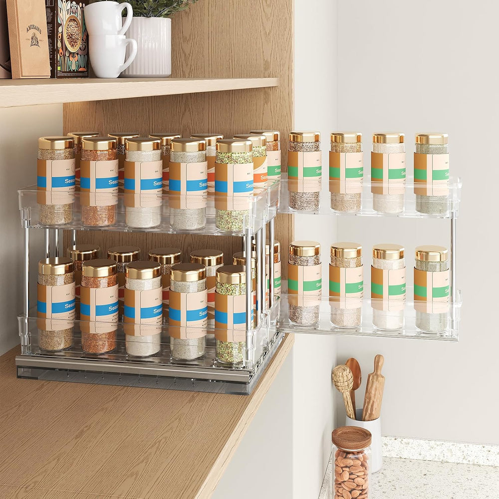 Mystozer Pull Out Spice Rack Organizer for Cabinet, Slide Out Spice Racks Org...
