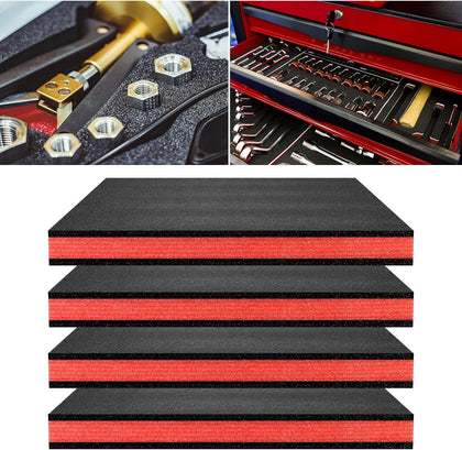4 Pcs Tool Box Foam Organizer 15.75x11x1.57 Inch Toolbox Foam Inserts Sheets Box Organizer for Toolbox Cabinet Chest Drawer Storage Craft
