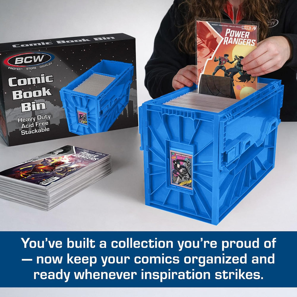 BCW Short Comic Book Bin, Holds 150 Comics Each, Blue, 2 Pack