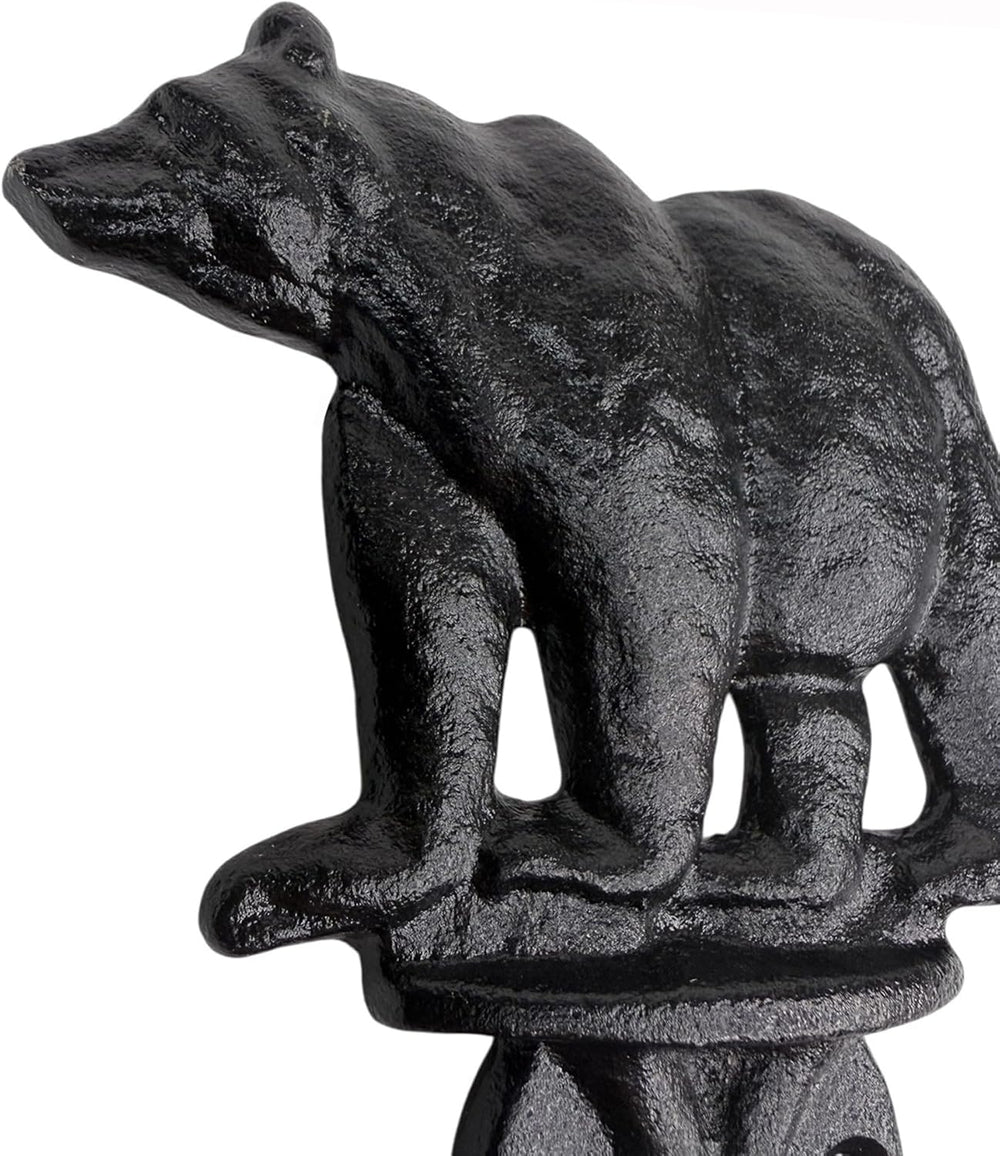 Top Brass Cast Iron Bear Wall Hooks, 8 Pack Rustic Lodge Coat Hangers