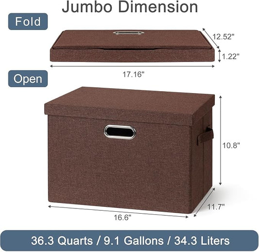 Large 17" 36 Quart Collapsible Stackable Storage Bins - Image 2