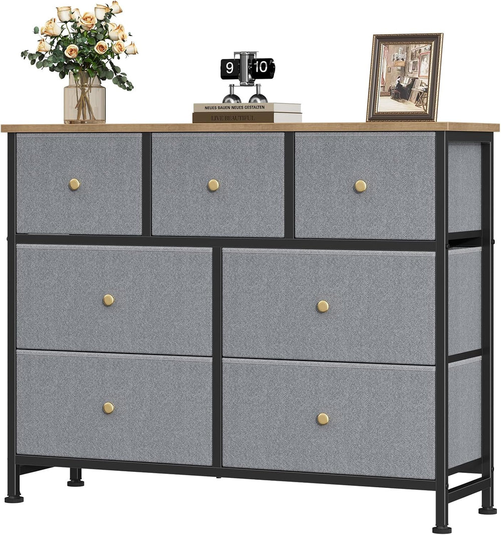 OLIXIS 7 Drawer Fabric Dresser, Storage Tower for Bedroom and Closet