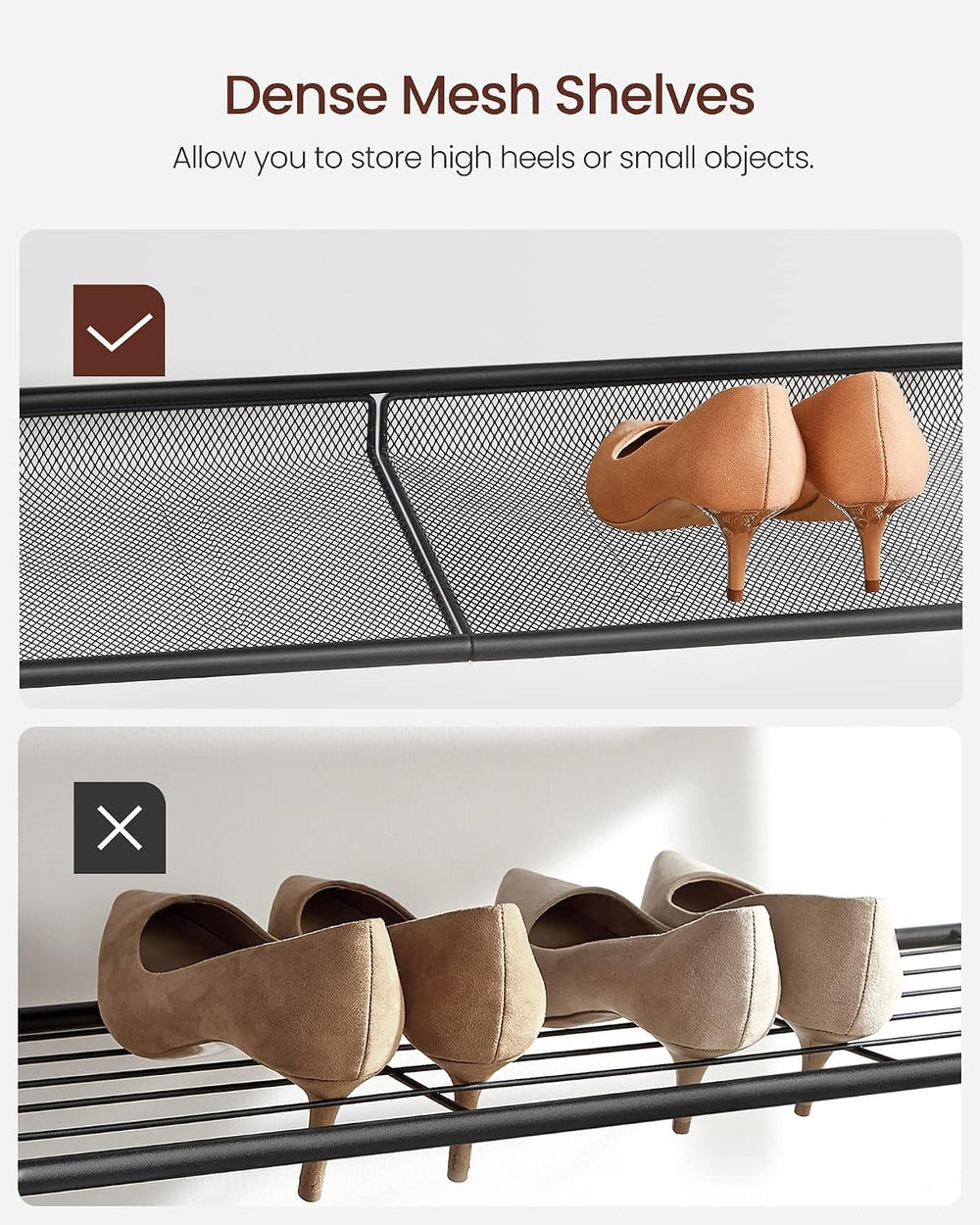 VASAGLE 5-Tier Shoe Rack, Adjustable, Freestanding