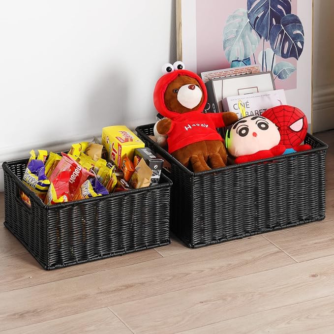 HOONEX Large Wicker Baskets for Storage, Plastic Baskets for Organizing - Image 7