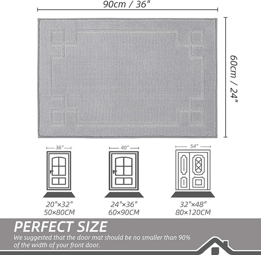 BEQHAUSE Door Mat 24" x 36", Non-Slip Door Mats Indoor Entryway Rugs Washable - Image 2