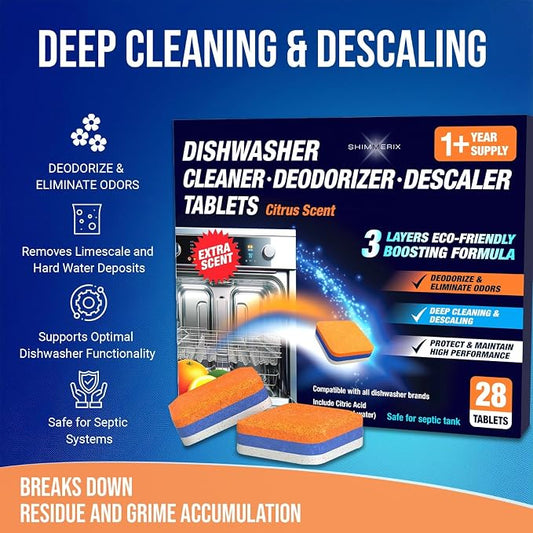 Washing Machine Cleaner Tablets Front Loader 28 Pack & Dishwasher Cleaner - Image 2