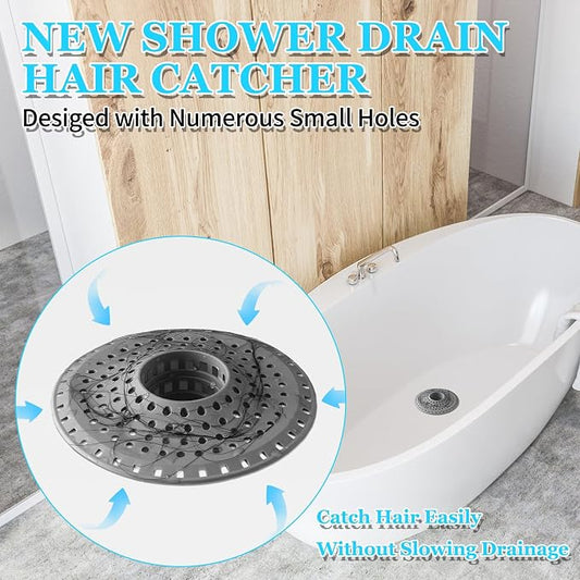 Bathtub Drain Hair Catcher, Silicone Tub Hair Catcher Drain Protector, - Image 2