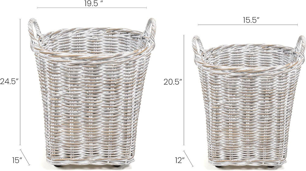 happimess Arbour Nesting Storage Baskets, White Wash/Kubu Gray, Set of 2