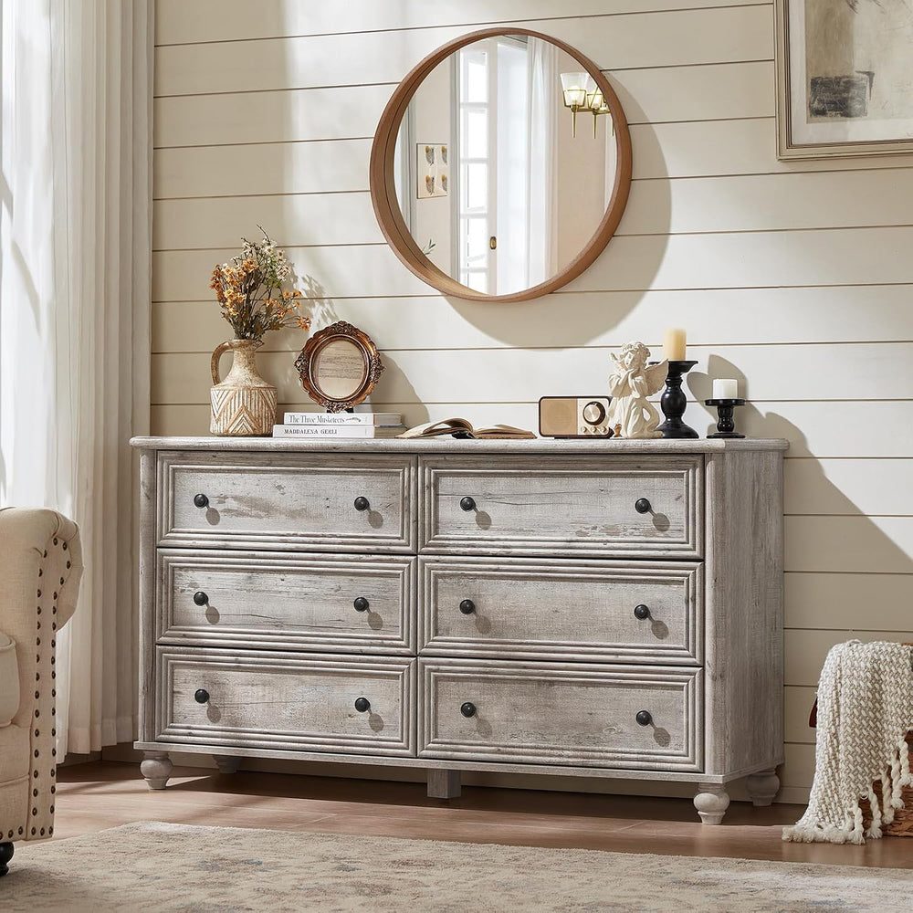 Farmhouse Dressers & Night Stand Set of 3, Wood 54'' Wide Dresser...
