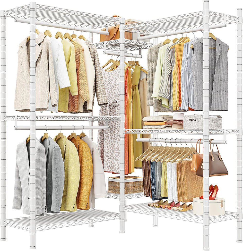 Raybee Clothes Rack, L Shaped Portable Closets for Hanging Clothes, 900LBS