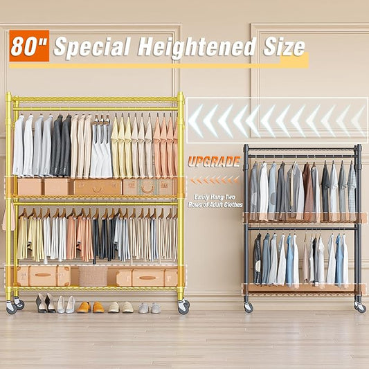 Homdox Gold Heavy Duty Clothes Rack - Image 2