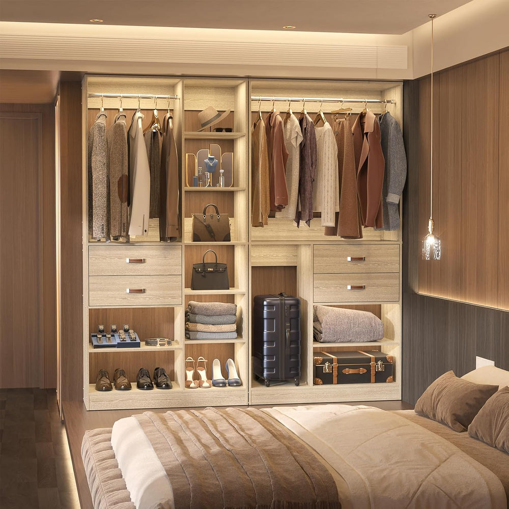 Armocity Freestanding Closet System with Suitcase Storage, 40 Inches Stand-Al...