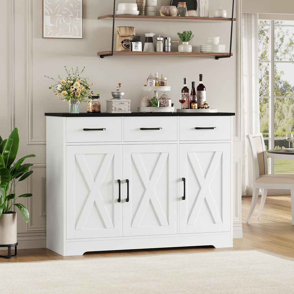 HOSTACK Kitchen Buffet Cabinet with Storage, Sideboard Coffee Bar