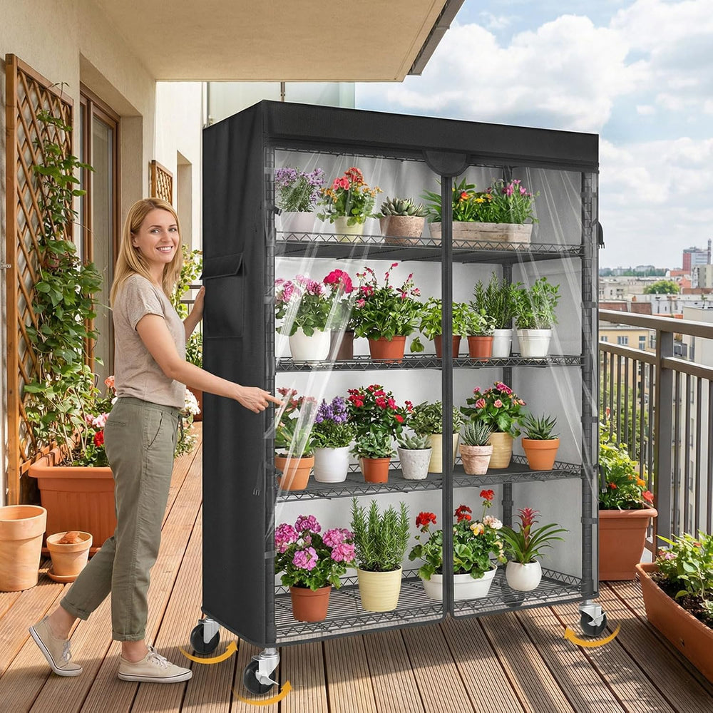 Wire Shelving Unit with 600D Oxford Cover & Wheels, 36"x18"x72&...