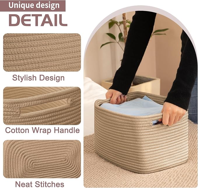 OIAHOMY 4 Pack Storage Baskets for Organizing, Cube Storage Bins for Shelves