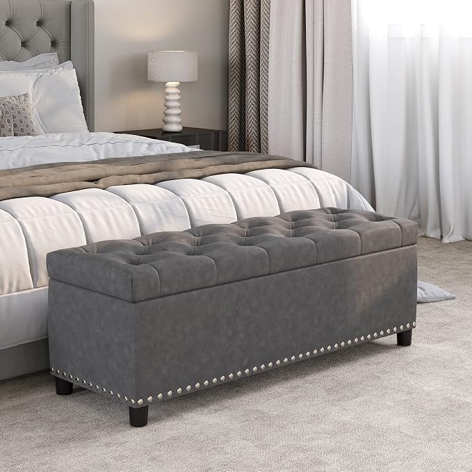 BELLEZE 47" Storage Ottoman, Storage Bench