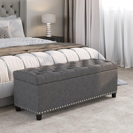 BELLEZE 47" Storage Ottoman, Storage Bench - Image 2