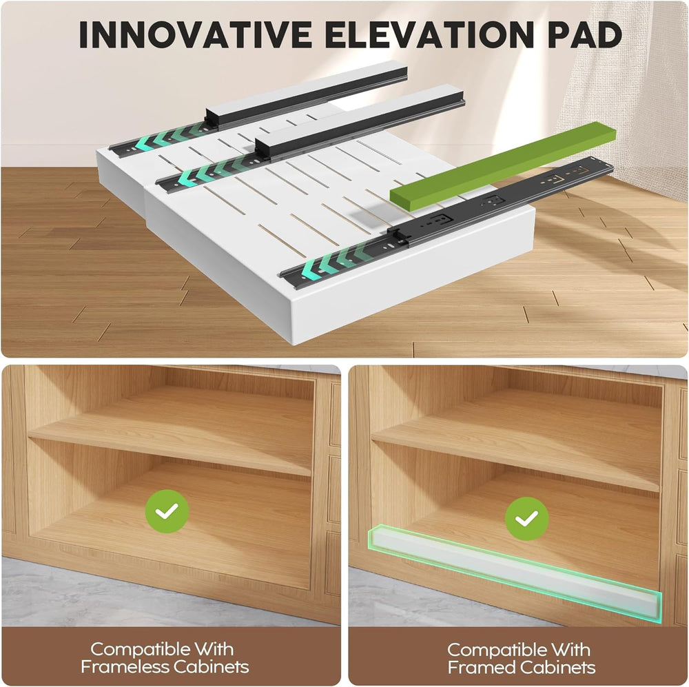Seinloes 2 Pack Pull Out Cabinet Organizers 21"Deep with Raising Pad for...