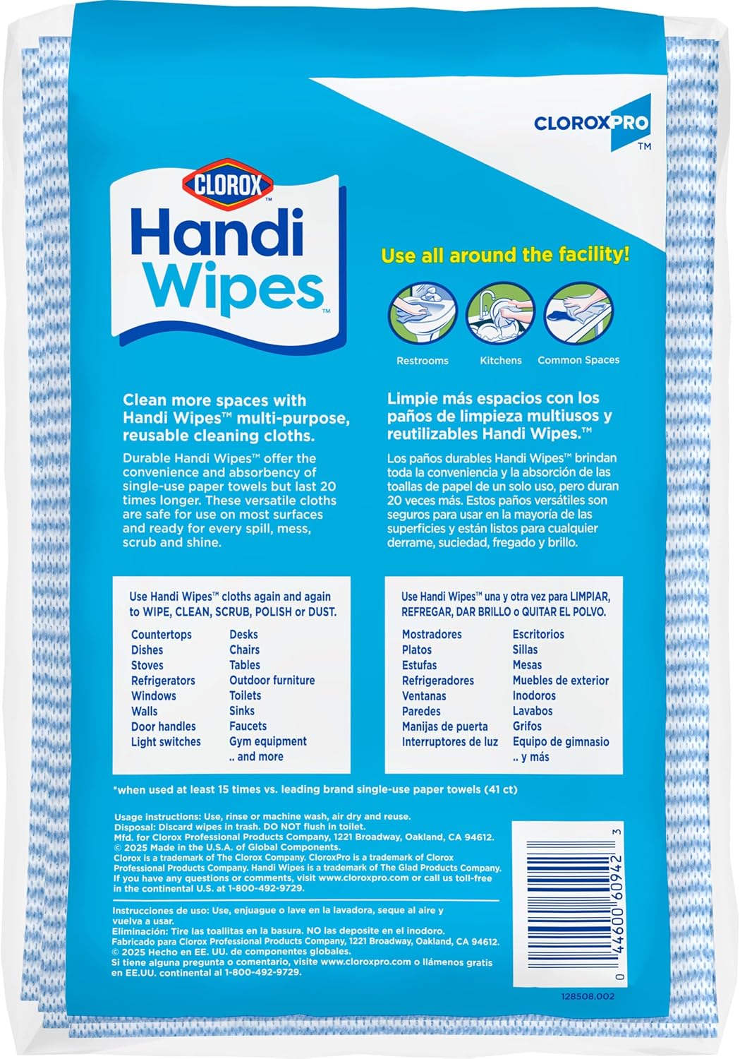CloroxPro Clorox Handi Wipes Multi Use Reusable Cloths, 72 Count