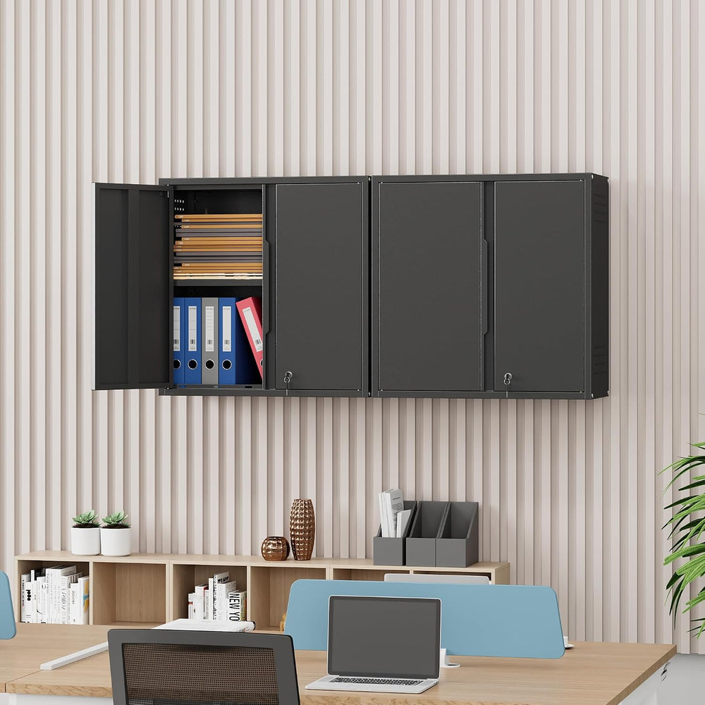 Garage Wall Cabinet,26”W Metal Wall Cabinet with Locking Doors and Handle,Wal...