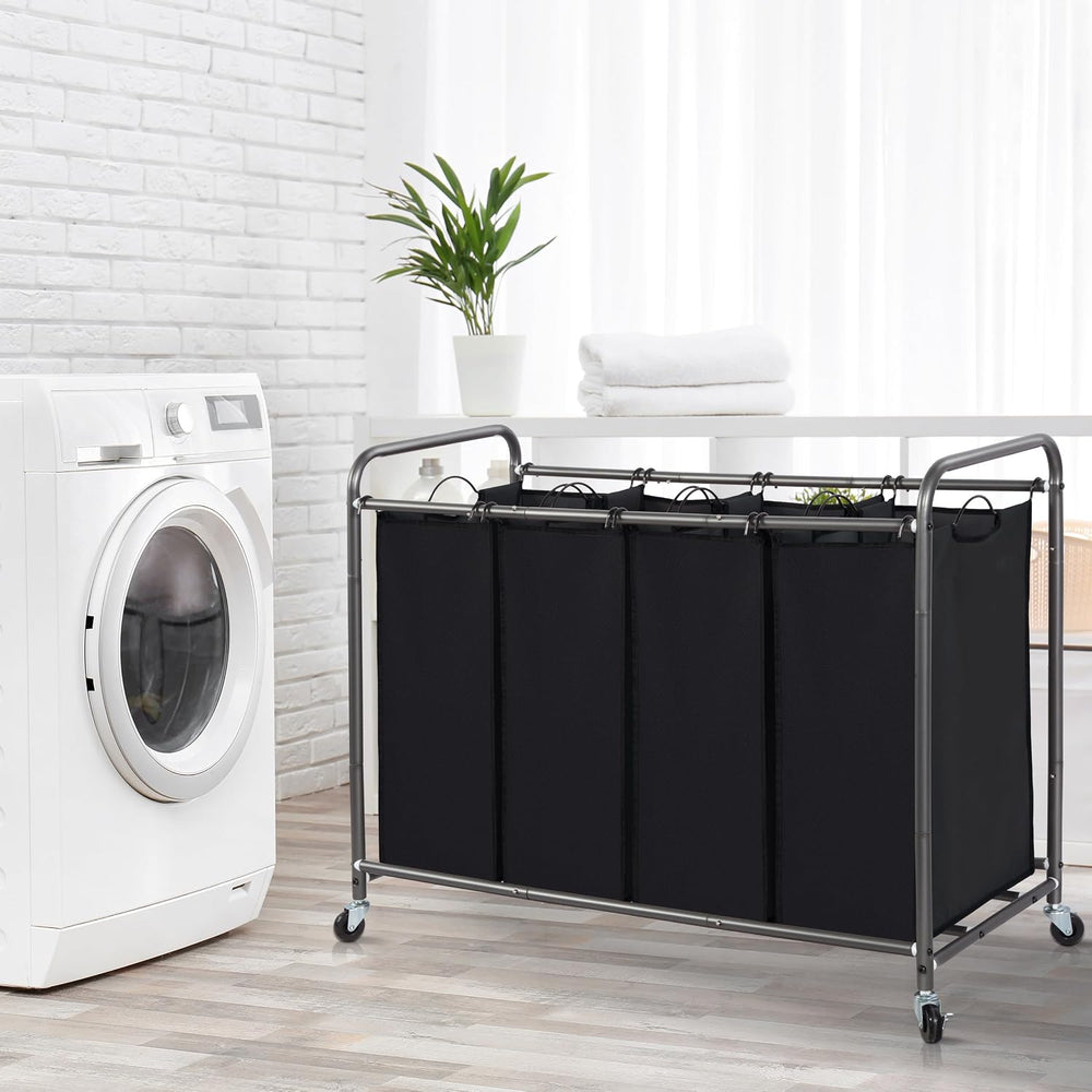 STORAGE MANIAC Laundry Sorter 4 Section, 47.5 Gal (180 L) Laundry Hamper with...