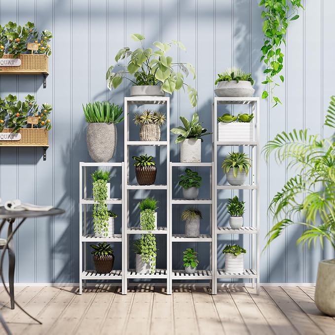 SMIBUY Bathroom Storage Shelf, 4-Tier Bamboo Rack Organizer - Image 8