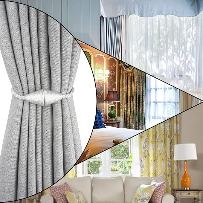 6 Pack Magnetic Curtain Tiebacks Rope Modern Handmade Curtain Tie Backs - Image 6
