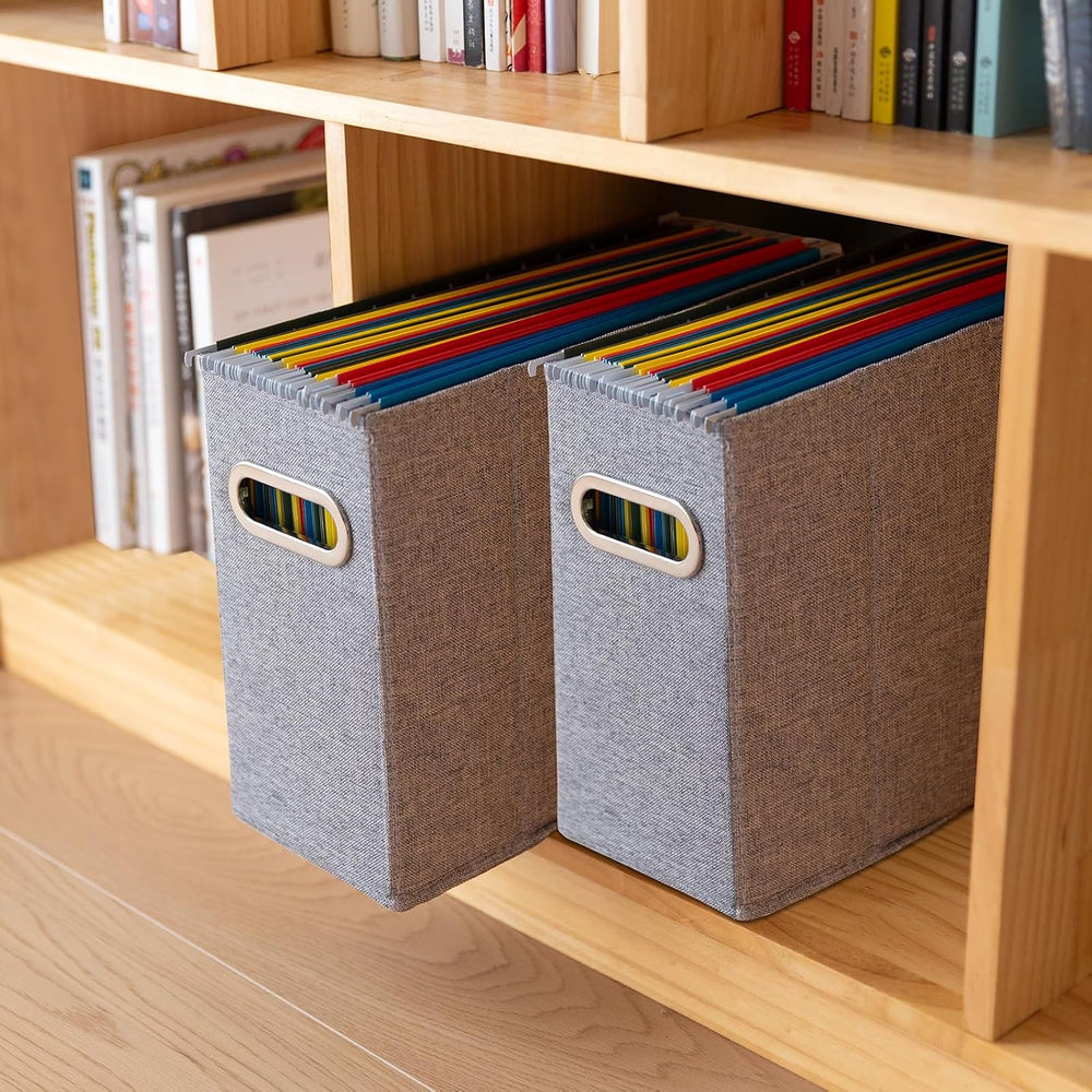 6 Packs Letter Size File Organizer, File Folders Organizer, Fabric Storage Bo...