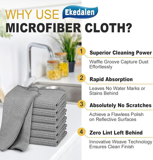 Microfiber Cleaning Cloth Waffle Weave - Image 2