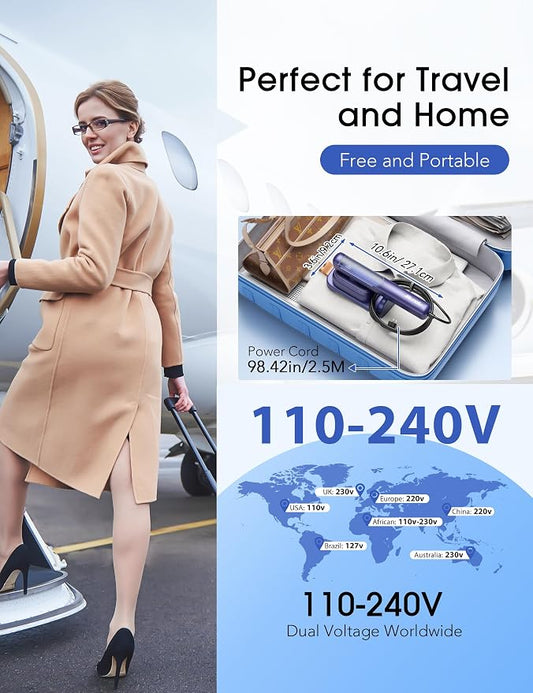2-in-1 Steamer & Iron for Clothes, 15s Fast Heat-up 1200W Portable Mini Clothes - Image 2