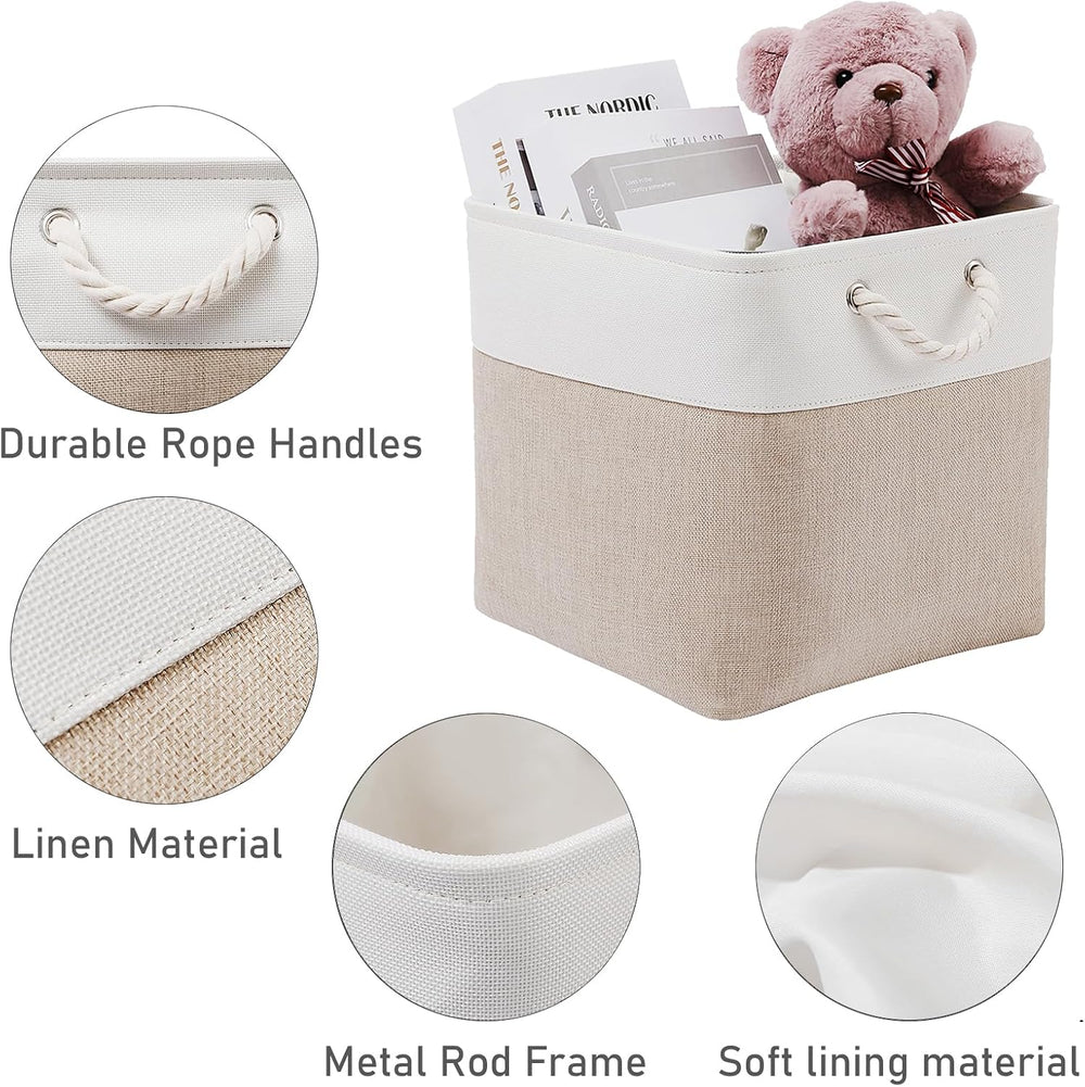 MidmmVick 13 x 13 Inch Cube Storage Bins, 6 Pack Extra Large Collapsible Fabr...