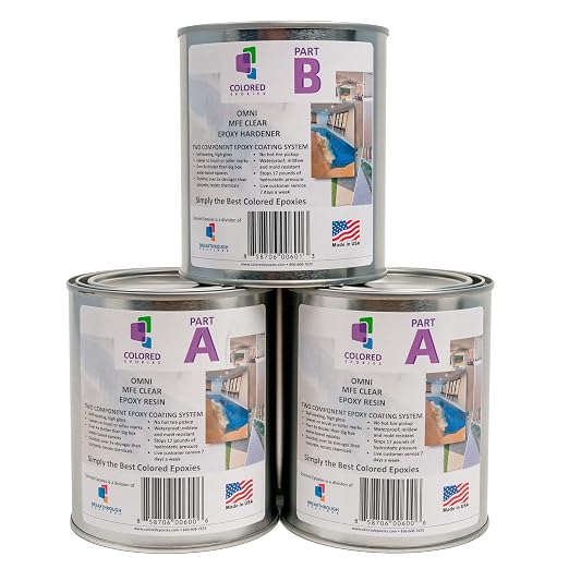 Coloredepoxies 10001 Clear Epoxy Resin Coating 100% Solids, High Gloss by ColoredEpoxies