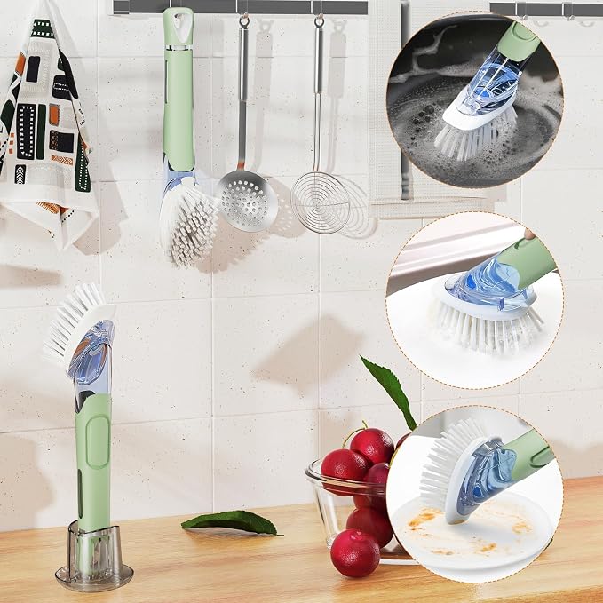 Soap Dispensing Replacement Dish Brush Storage Set - Image 7