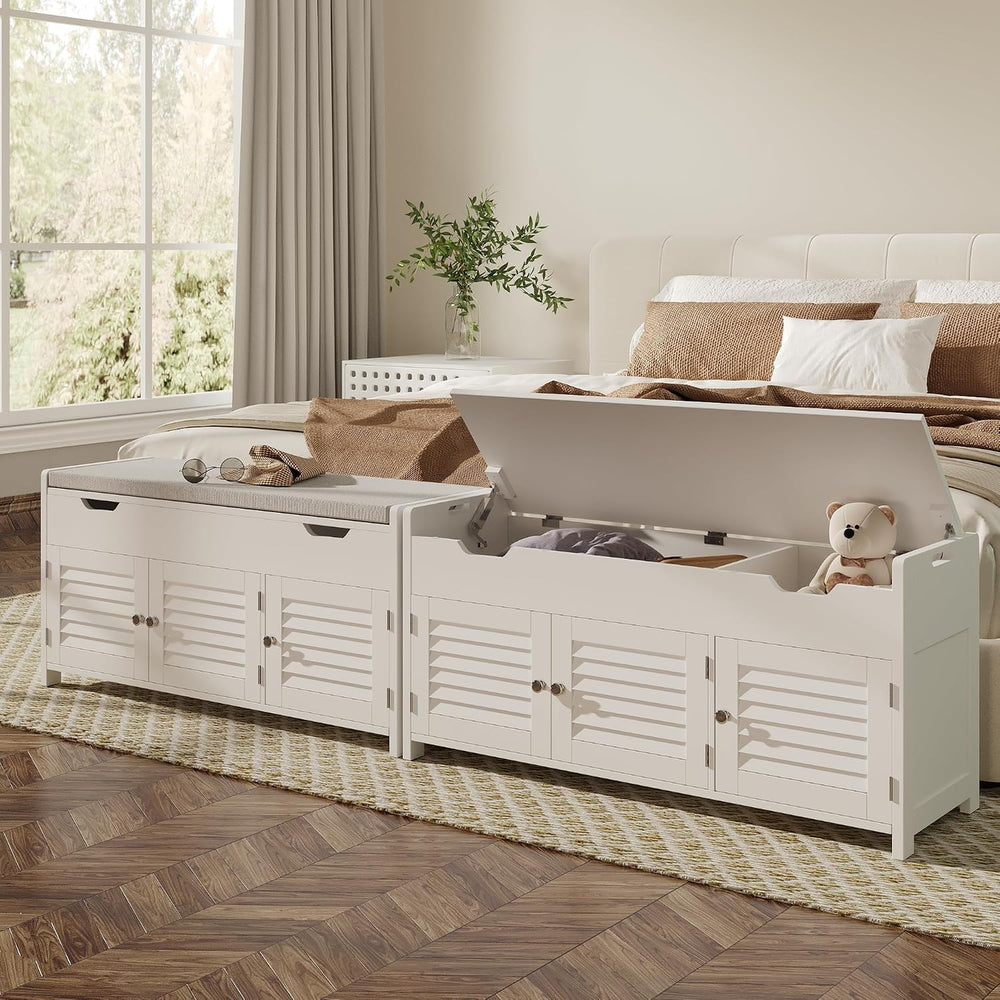 ChooChoo Shoe Storage Bench with Lift Top Storage & Cushioned Seats
