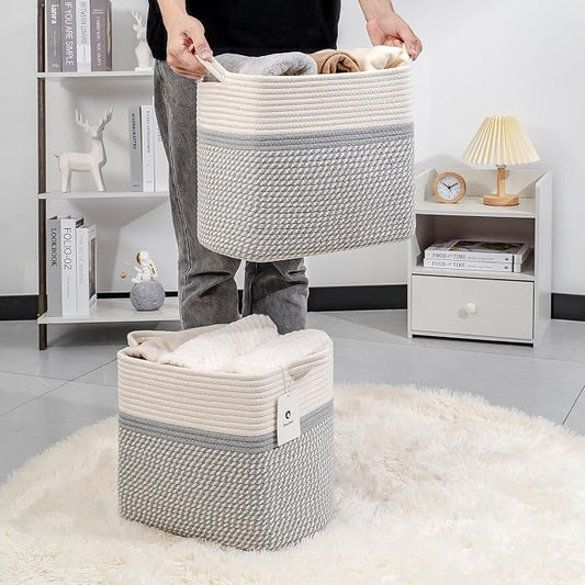 Medium and Large Woven Basket//With Handle, Used - Image 2