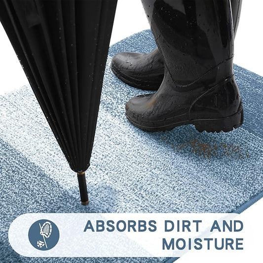 Kitinjoy Indoor Outdoor Door Mat, 32x20 Non-Slip Absorbent Dirt Trapper - Image 2