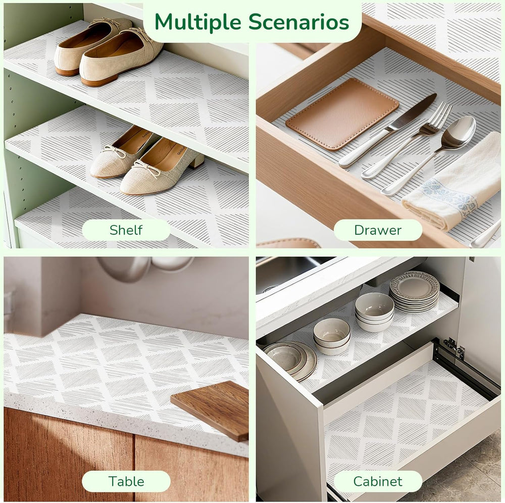 Gray Shelf Drawer Liners for Kitchen Cabinets Non-Adhesive 17.5" x20FT