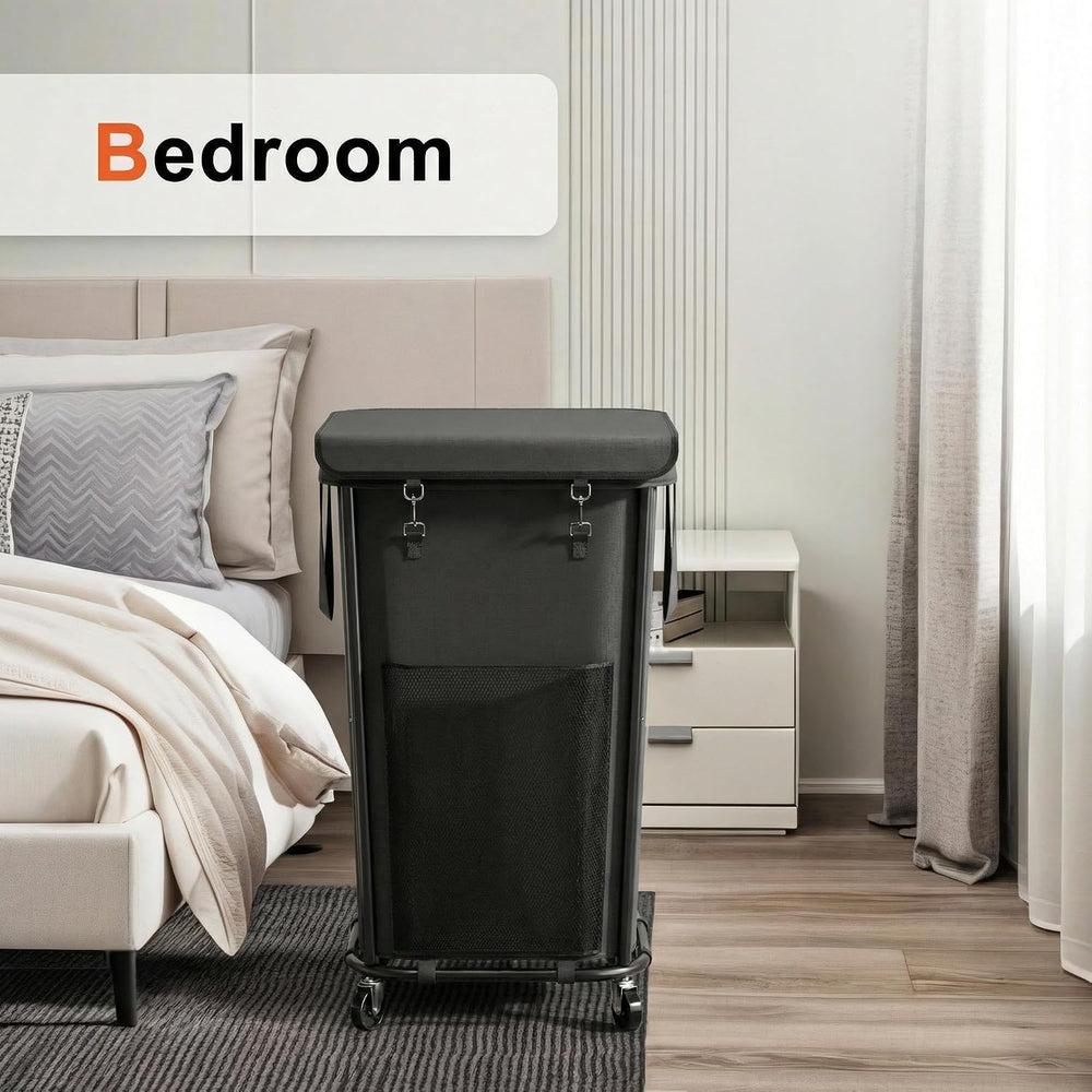 Laundry Basket with Lid and Wheels Rolling Laundry Basket, Removable Laundry ...